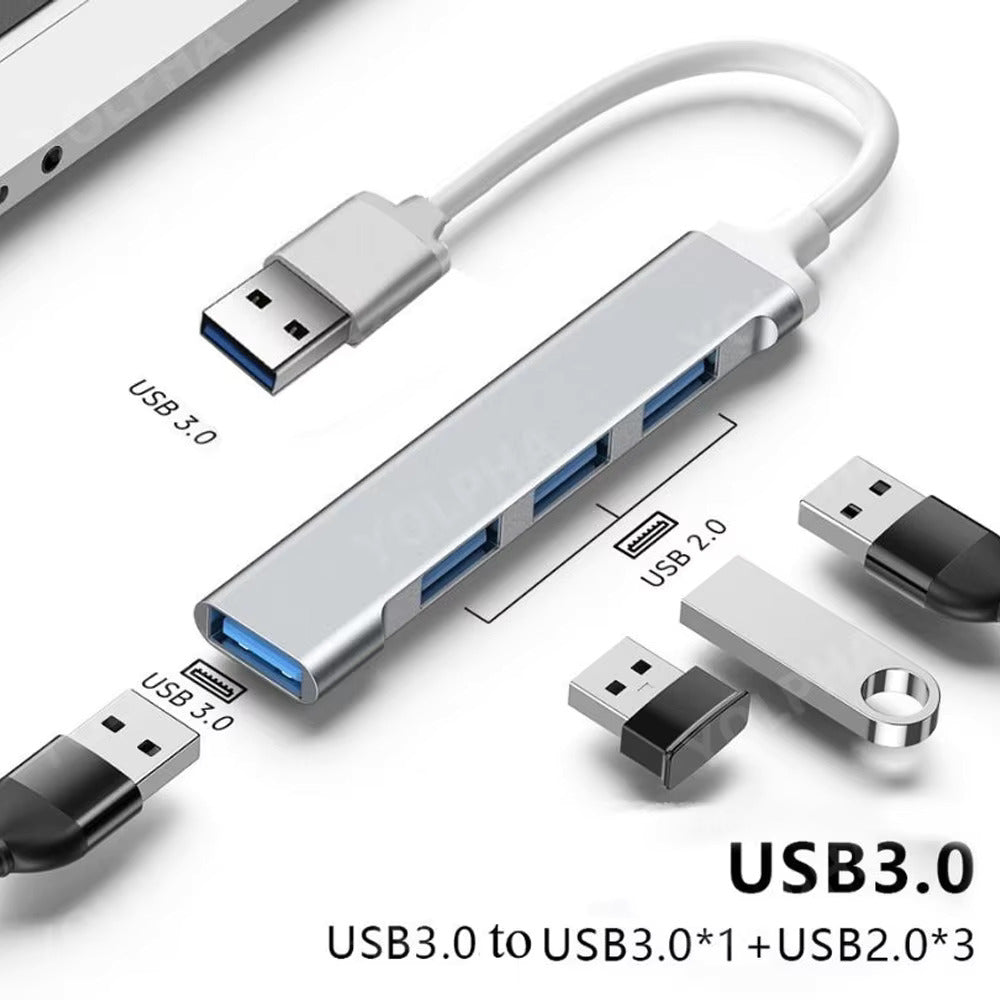4-Port USB-C to USB 3.0 Hub Adapter for Laptop