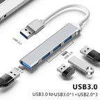 4-Port USB-C to USB 3.0 Hub Adapter for Laptop